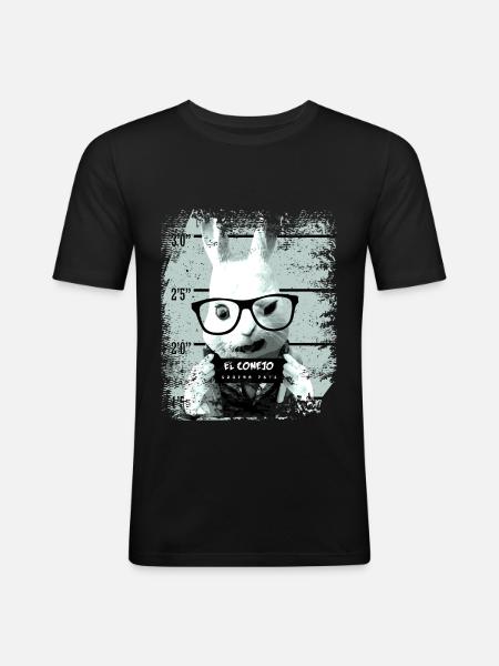 Prison rabbit funny - Men's Slim Fit T-Shirt - black