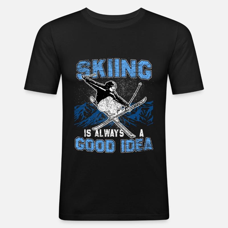 Ski Freeride - Men's Slim Fit T-Shirt - black