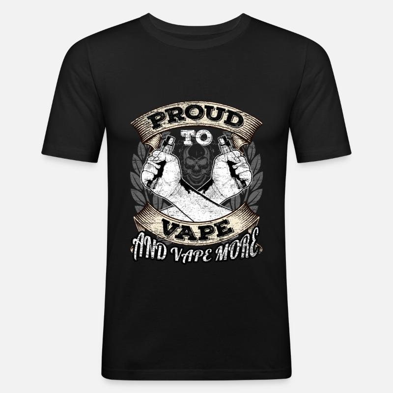 Vaping Dampfen Dampfer - Männer Slim Fit T-Shirt - Schwarz