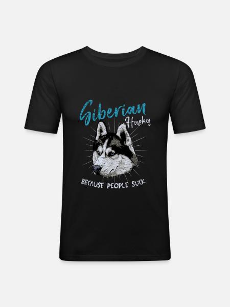 Husky - Männer Slim Fit T-Shirt - Schwarz