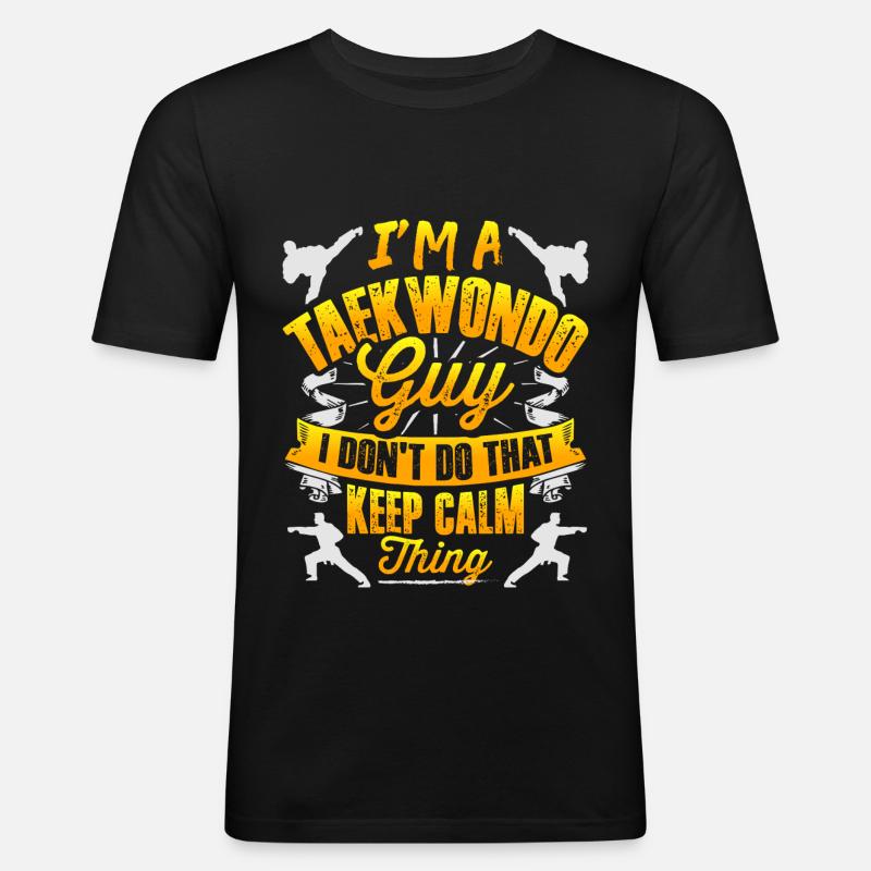 Tae kwon do Fighter - Männer Slim Fit T-Shirt - Schwarz