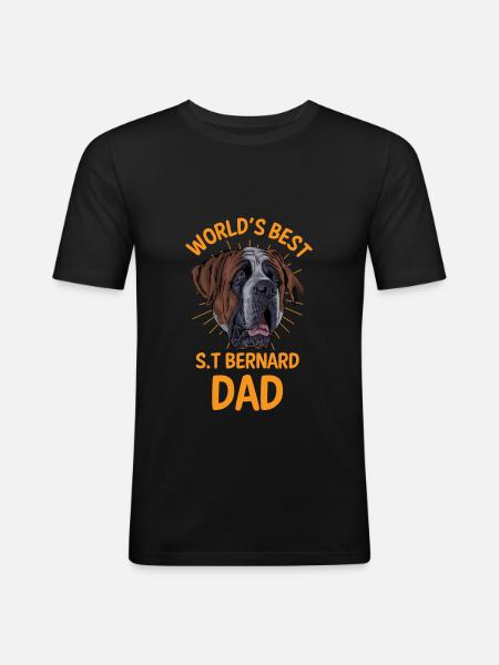 Hund Pfote Lustig - Männer Slim Fit T-Shirt - Schwarz