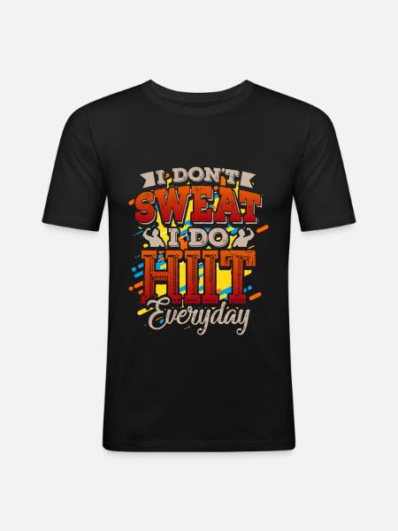 Hiit Intervalltraining - Männer Slim Fit T-Shirt - Schwarz