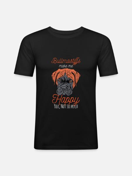 Bullmastiff - Männer Slim Fit T-Shirt - Schwarz