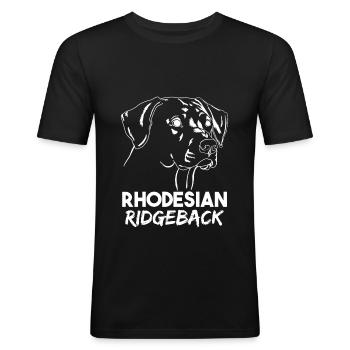 Rhodesian Ridgeback - Männer Slim Fit T-Shirt - Schwarz - Vorne - Nik (191cm)