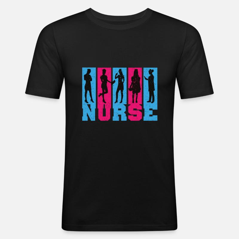 Nurse Krankenschwester Spruch Statement Beruf - Männer Slim Fit T-Shirt - Schwarz
