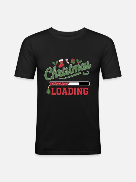 Christmas Loading Loading Bar Christmas - Men's Slim Fit T-Shirt - black