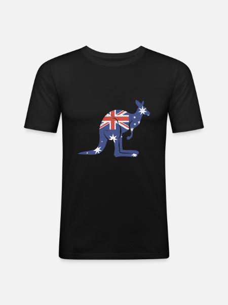 Kangaroo Kangaroo exotic animals Australia - Men's Slim Fit T-Shirt - black