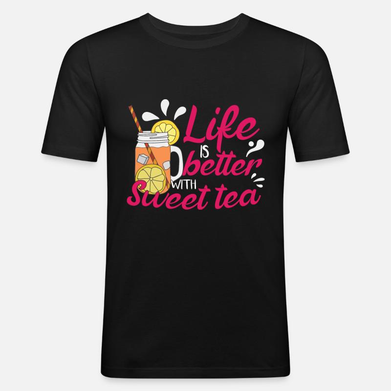 Frauen Süßer Tee - Männer Slim Fit T-Shirt - Schwarz