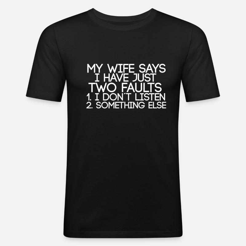 lustige Sprüche - Ehefrau - Männer Slim Fit T-Shirt - Schwarz