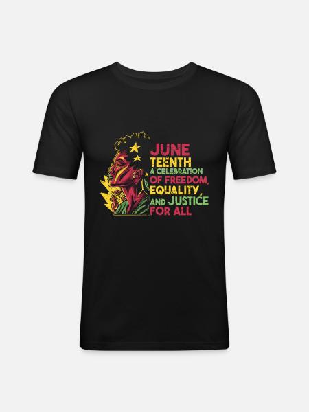 Juneteenth Schwarze Geschichte 19. Juni - Männer Slim Fit T-Shirt - Schwarz