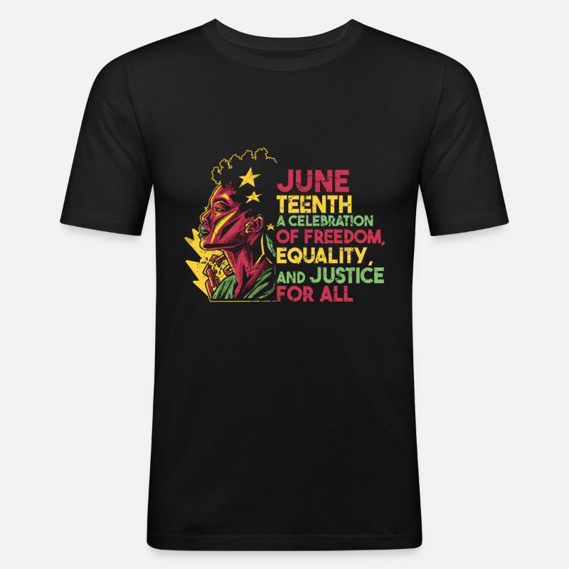 Juneteenth Schwarze Geschichte 19. Juni - Männer Slim Fit T-Shirt - Schwarz