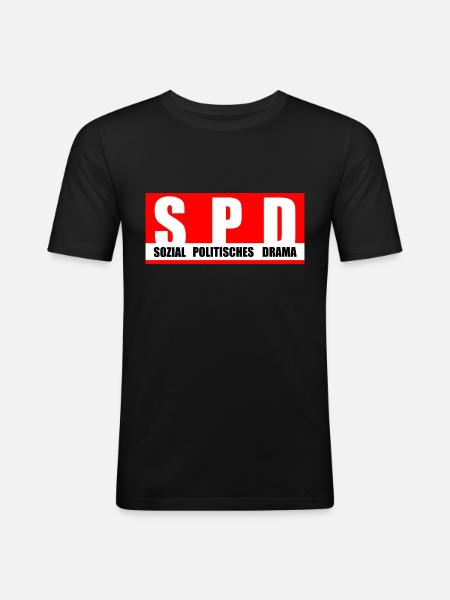 SPD - Männer Slim Fit T-Shirt - Schwarz