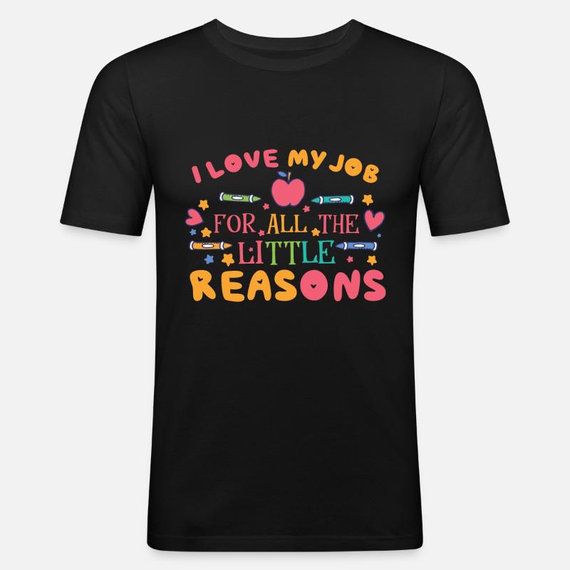 Kindergärtner - Männer Slim Fit T-Shirt - Schwarz