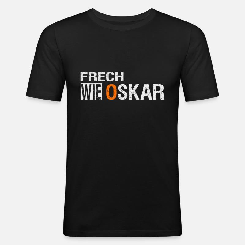 Frech wie Oskar - Männer Slim Fit T-Shirt - Schwarz