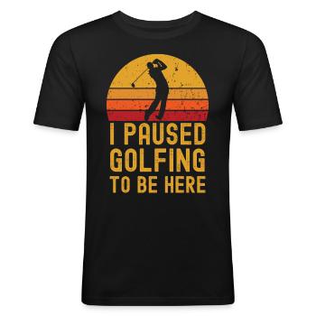 Golfen retro vintage - Männer Slim Fit T-Shirt - Schwarz - Vorne - Nik (191cm)