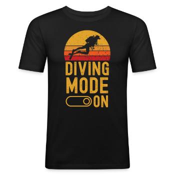 Tauchen Mode on retro vintage - Männer Slim Fit T-Shirt - Schwarz - Vorne - Nik (191cm)