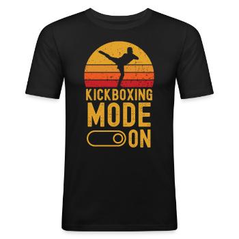 Kickboxen Mode on retro vintage - Männer Slim Fit T-Shirt - Schwarz - Vorne - Nik (191cm)