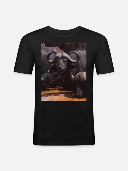 BUFFALO STRENGTH - Männer Slim Fit T-Shirt - Schwarz