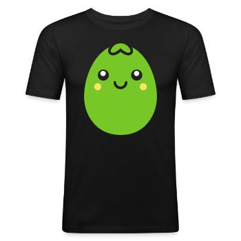 petit pois - T-shirt près du corps Homme - noir - Devant - Nik (191cm)