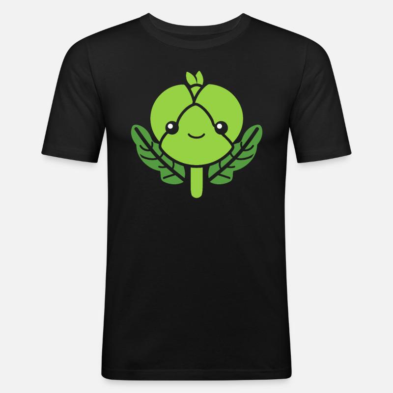 Rosenkohl - Männer Slim Fit T-Shirt - Schwarz