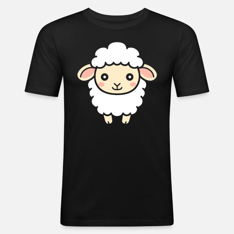 Lamm - Männer Slim Fit T-Shirt - Schwarz