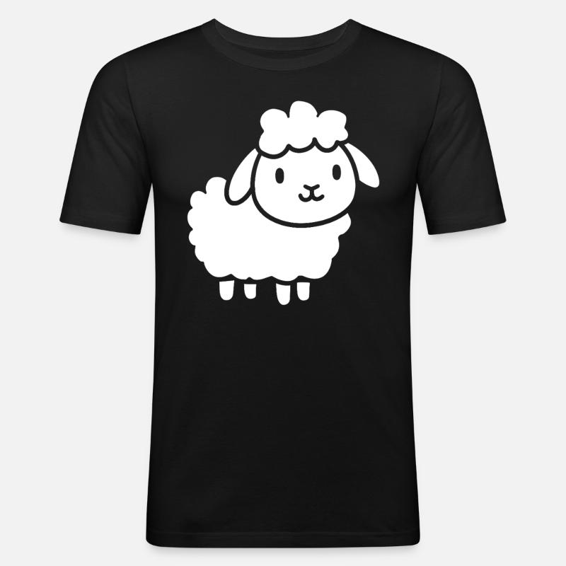 Lamm - Männer Slim Fit T-Shirt - Schwarz
