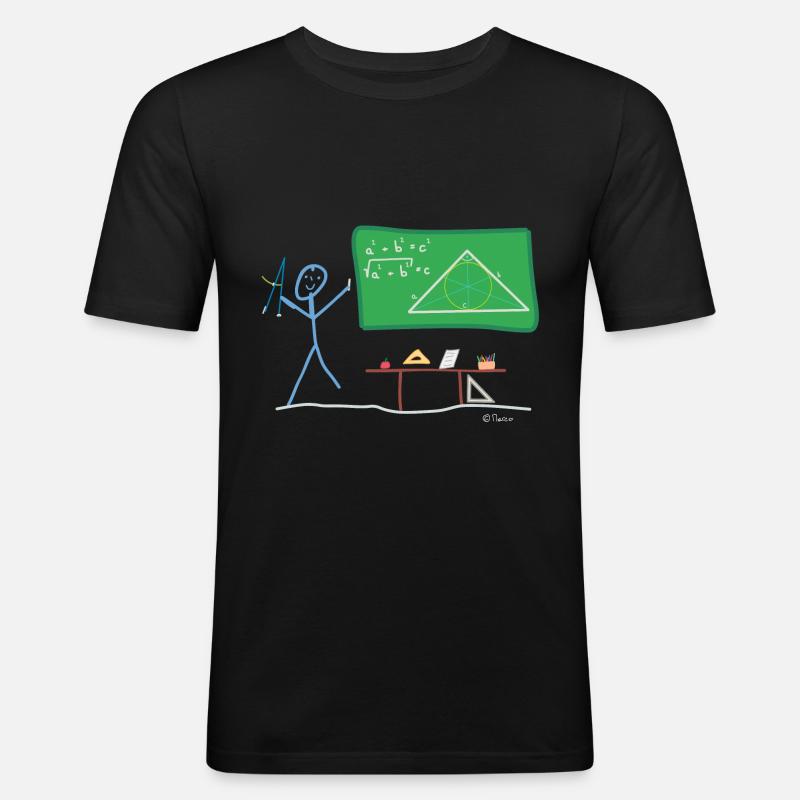 School stickman, geometry task math - Men's Slim Fit T-Shirt - black