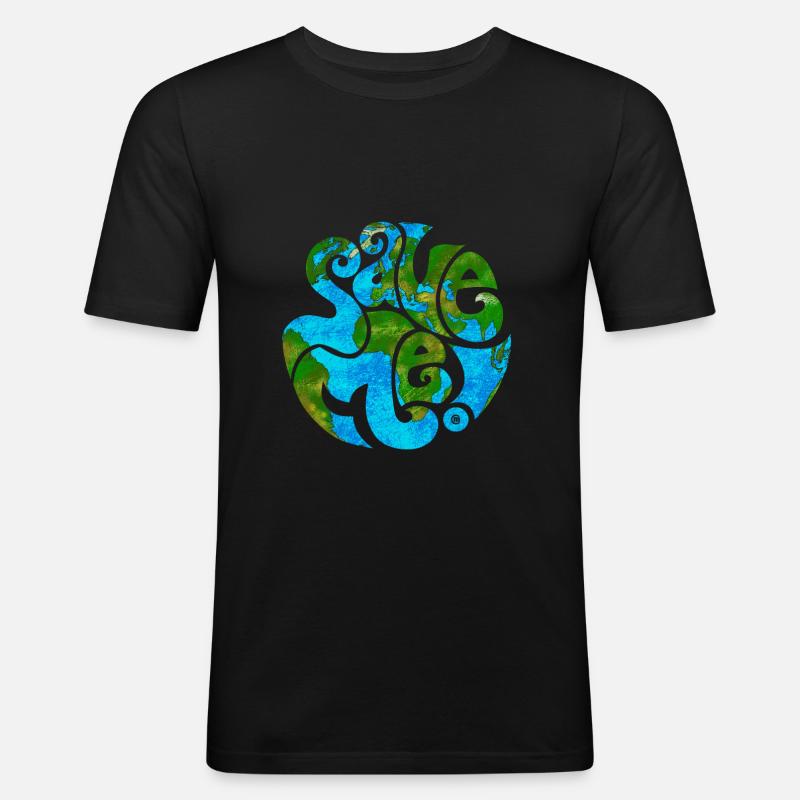 Save Me! - Männer Slim Fit T-Shirt - Schwarz