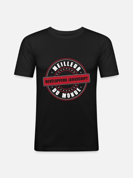 Meilleur développeur javascript profession métier - T-shirt près du corps Homme - noir