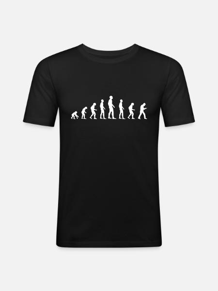 Human Evolution the Smartphone Generation - Männer Slim Fit T-Shirt - Schwarz