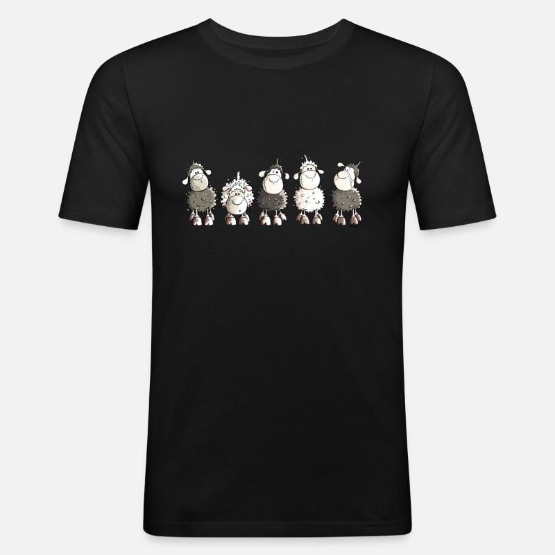 Funny Sheep - Schaf - Schafe - Männer Slim Fit T-Shirt - undefined