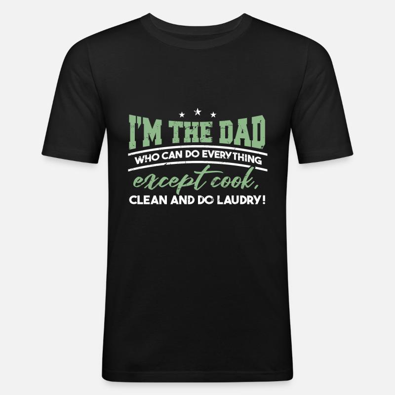Ich bin der Vater - Männer Slim Fit T-Shirt - Schwarz