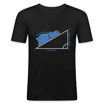 Hyppotenuse Pythagoras Mathe Hippo Lehrer Geschenk - Männer Slim Fit T-Shirt - Schwarz - Vorne - Nik (191cm)