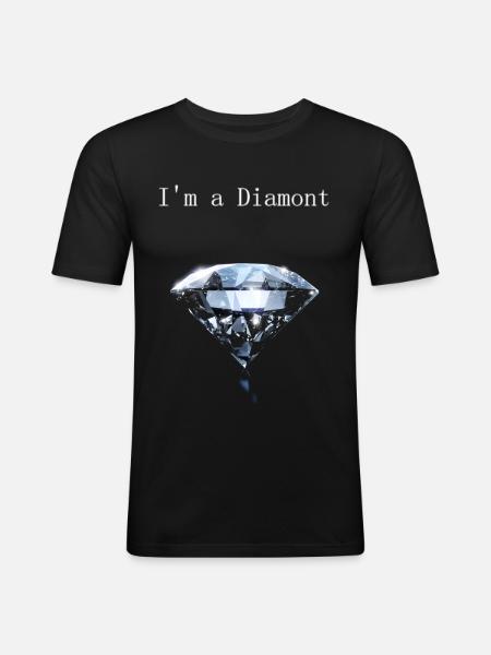 Ich bin ein Diamant - Männer Slim Fit T-Shirt - Schwarz