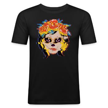 Day Of The Dead - Männer Slim Fit T-Shirt - Schwarz - Vorne - Nik (191cm)
