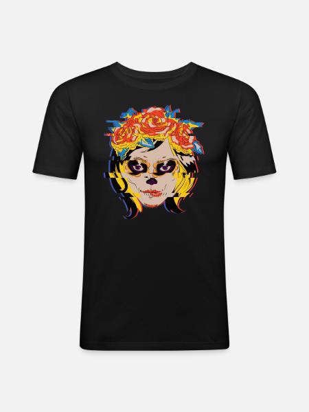 Day Of The Dead - Männer Slim Fit T-Shirt - Schwarz