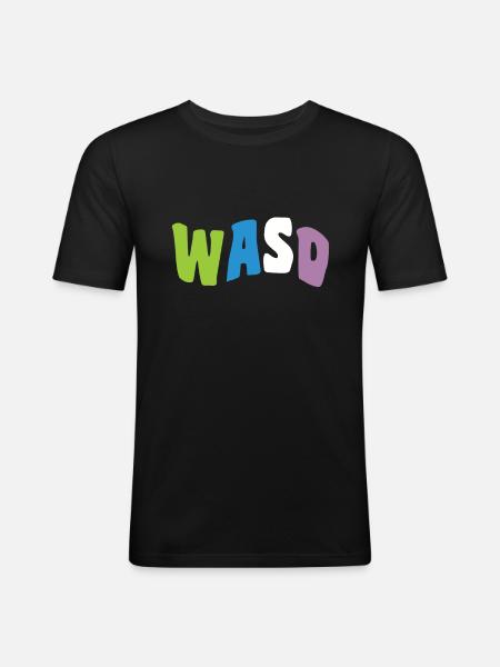 Groovy WASD Gaming - Men's Slim Fit T-Shirt - black