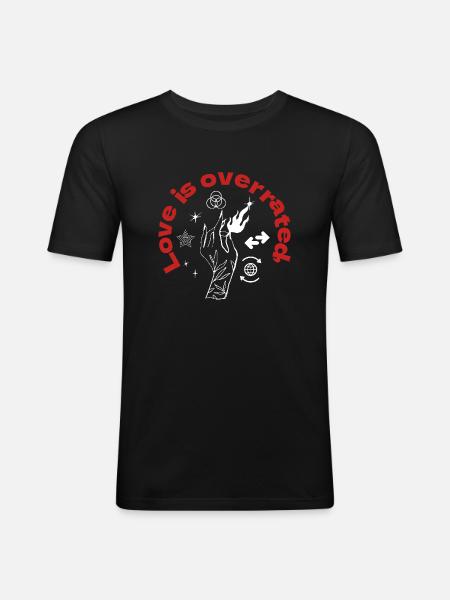 Saint-Valentin Singel - T-shirt près du corps Homme - noir