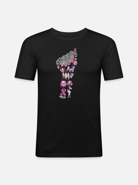 Women's Day Icon Hand - Men's Slim Fit T-Shirt - black