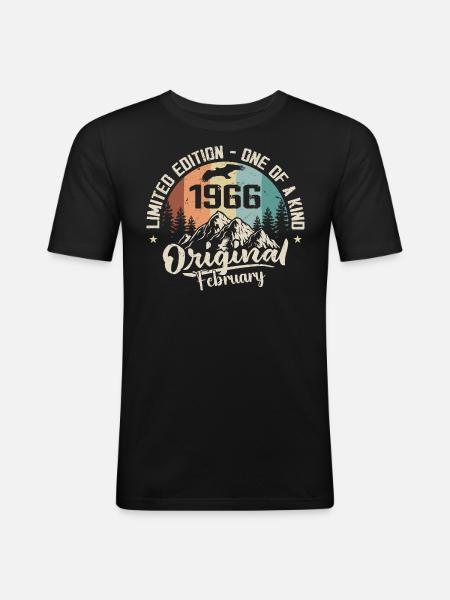 February 1966 - February 1966 Gift - Men's Slim Fit T-Shirt - black