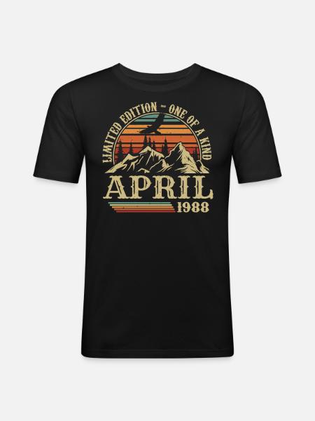 Best Birthday Gift April 1988 - Men's Slim Fit T-Shirt - black