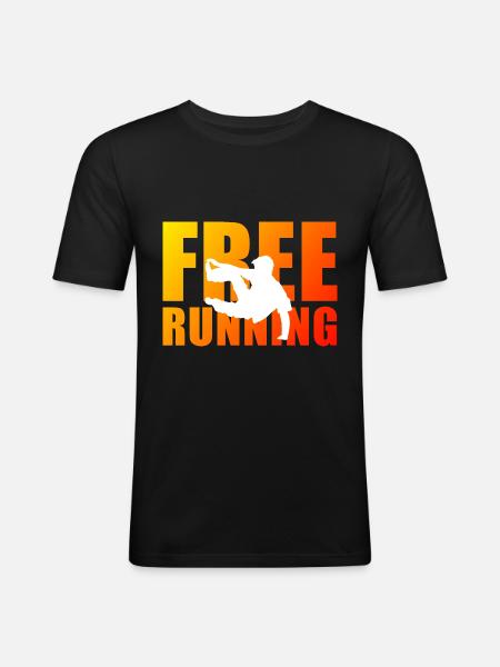 Freerunning - Männer Slim Fit T-Shirt - Schwarz