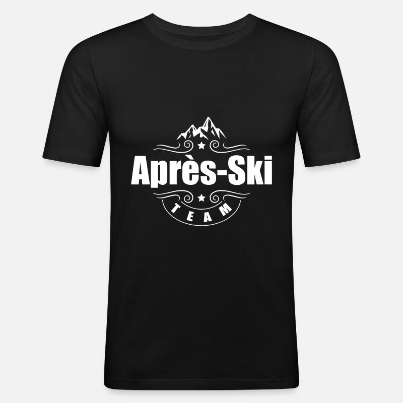 apres ski team - Männer Slim Fit T-Shirt - Schwarz