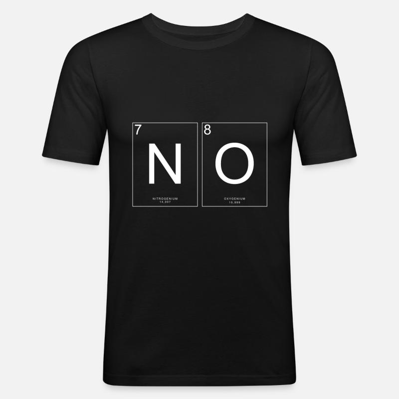 NO - NITROGENIC OXYGENIUM (WHITE) - Men's Slim Fit T-Shirt - black