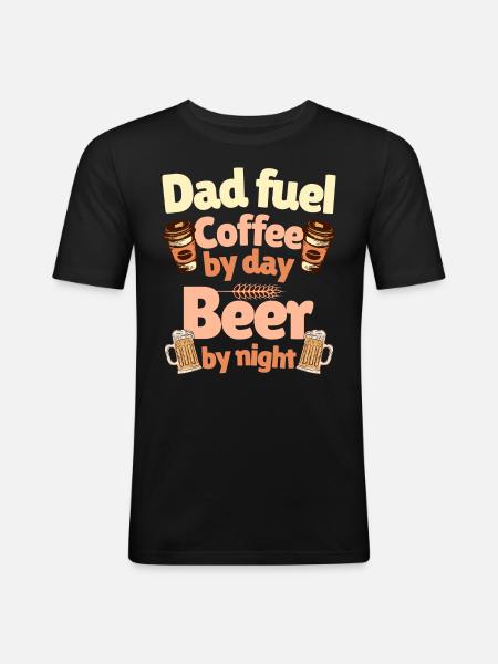 Humor Coffee Beer Daddy - Men's Slim Fit T-Shirt - black