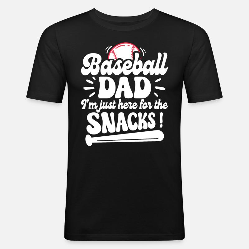 Daddy Baseball Fan Humor - Männer Slim Fit T-Shirt - Schwarz