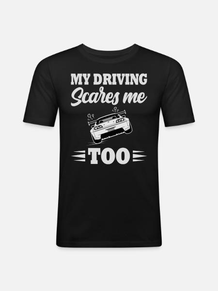 Car humor bad driver motorist - Men's Slim Fit T-Shirt - black