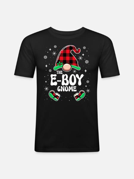 Christmas Family Gnome E-Boy - Men's Slim Fit T-Shirt - black