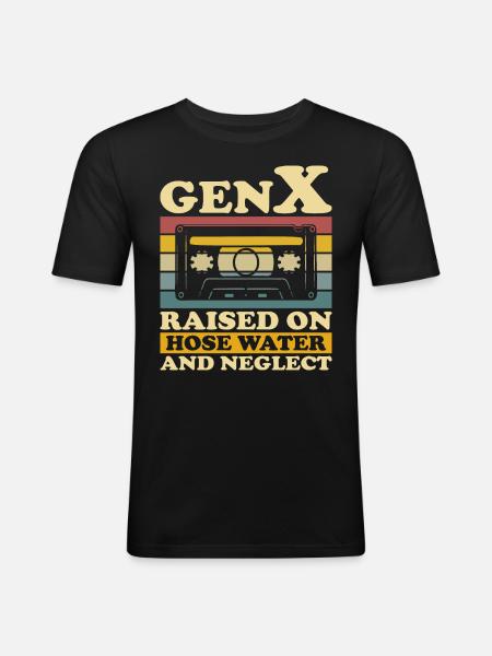 Generation X Humor - Men's Slim Fit T-Shirt - black